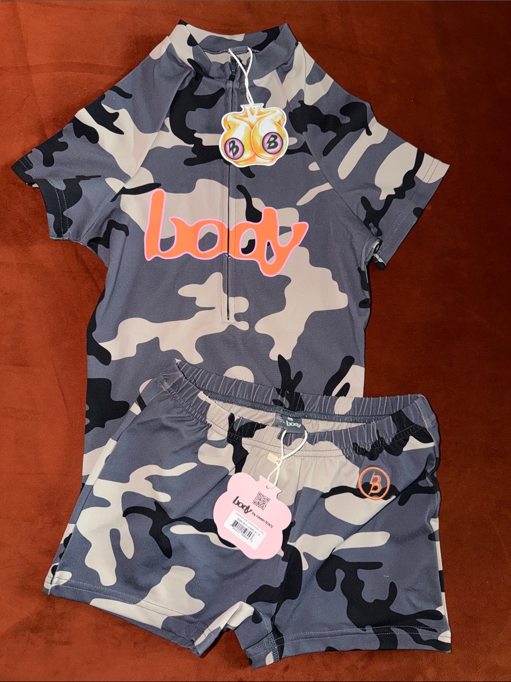 Body Basics 2.0 by Raven Tracy Camouflage Short Set - Gray✨